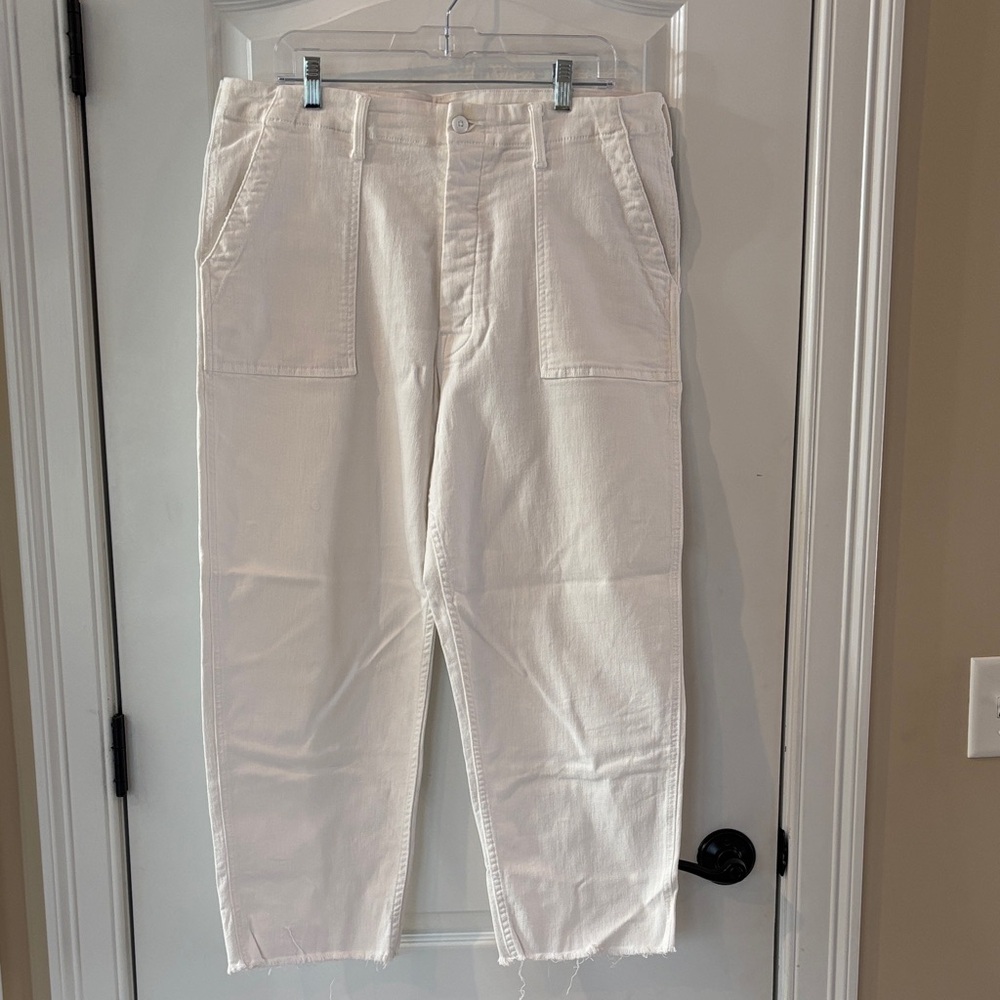 MOTHER White Cropped Pants